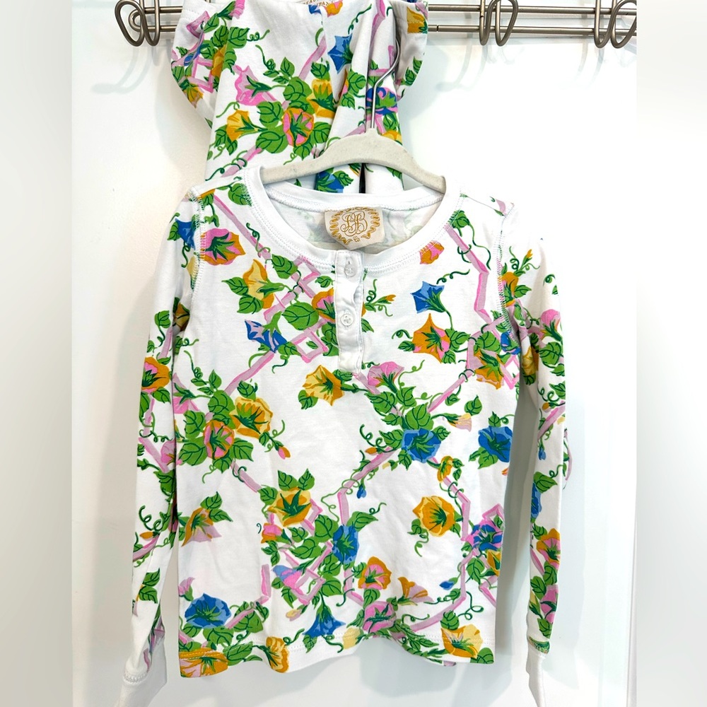 Beaufort Bonnet Girls 4T Pajama Set Lattice Floral